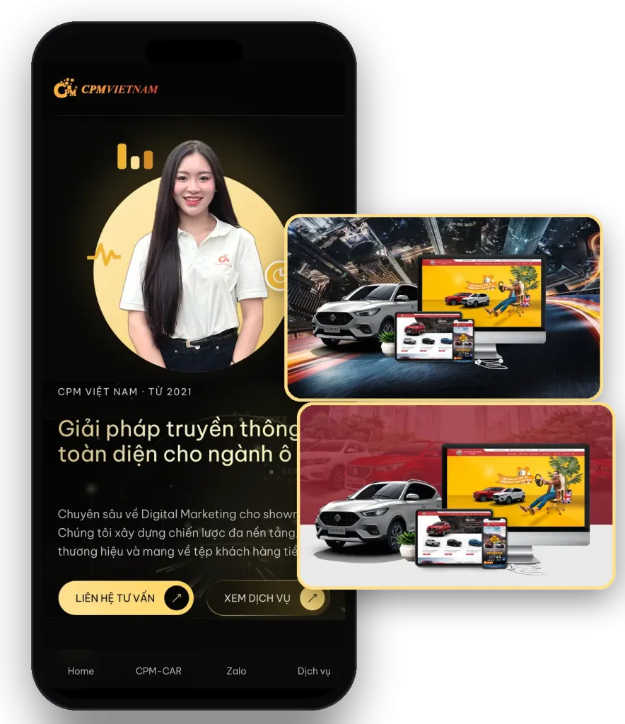Website do CPM Việt Nam thiết kế trên điện thoại