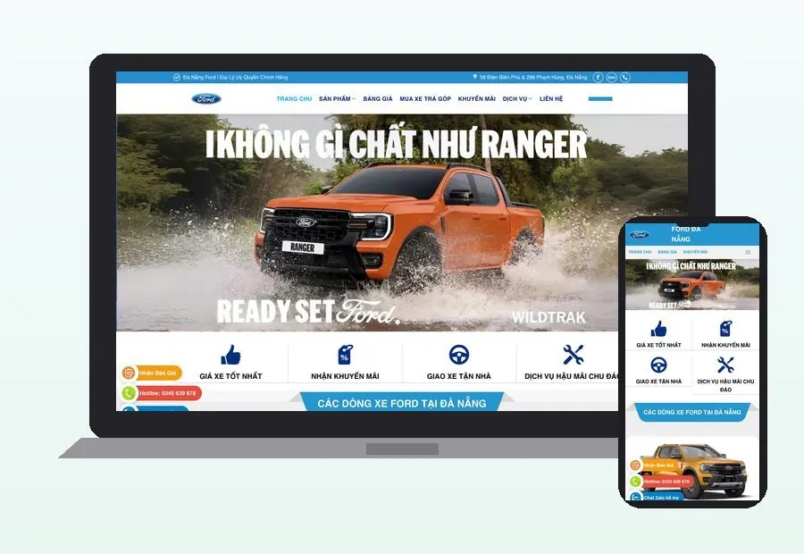 Website Ford Đà Nẵng do CPM thiết kế