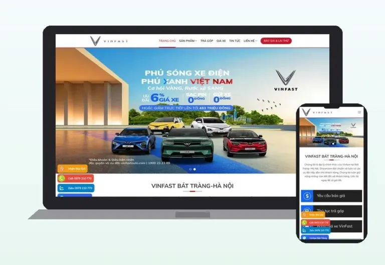 Website VinFast Bát Tràng do CPM Việt Nam thiết kế