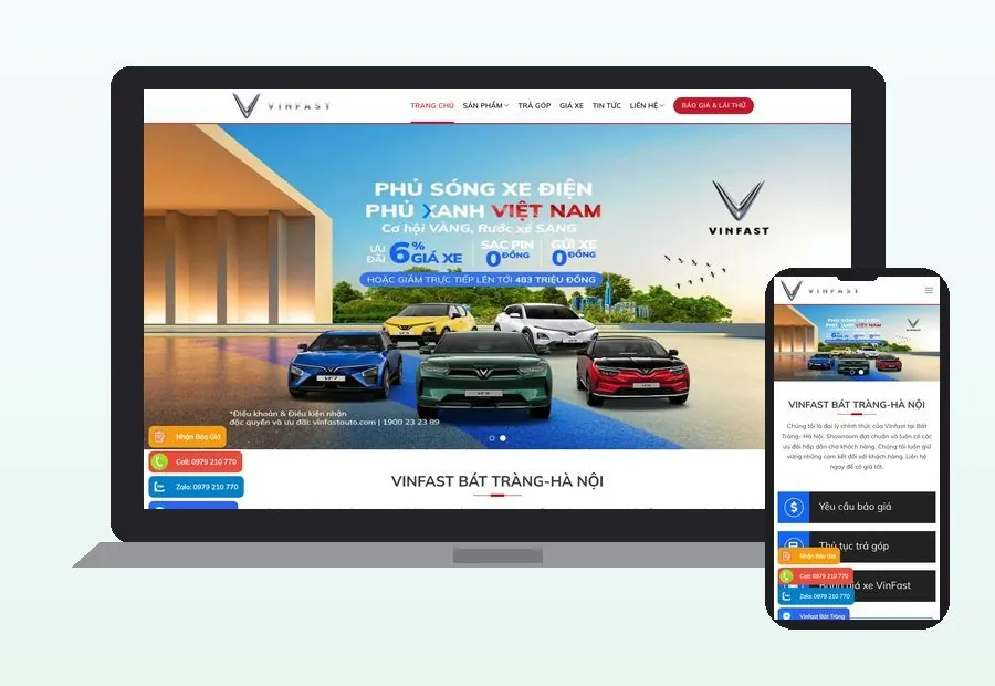 Website VinFast Bát Tràng do CPM Việt Nam thiết kế
