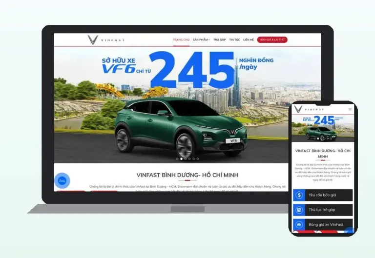 Website VinFast Bình Dương do CPM Việt Nam thiết kế
