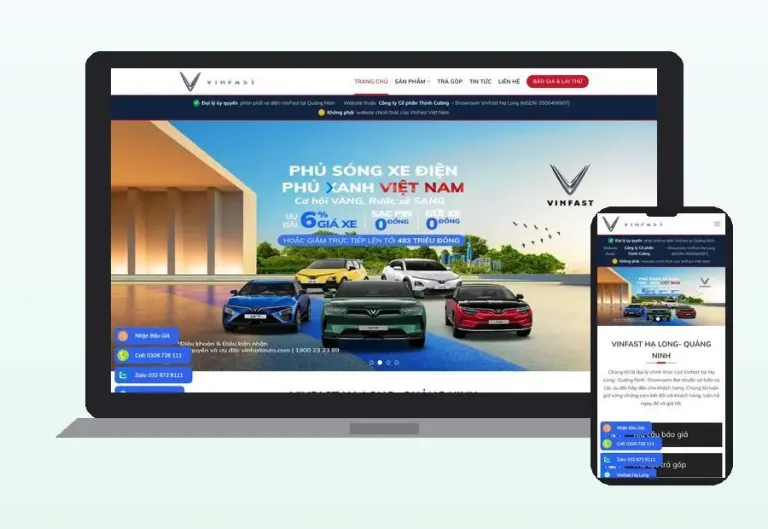 Website VinFast Hạ Long do CPM Việt Nam thiết kế