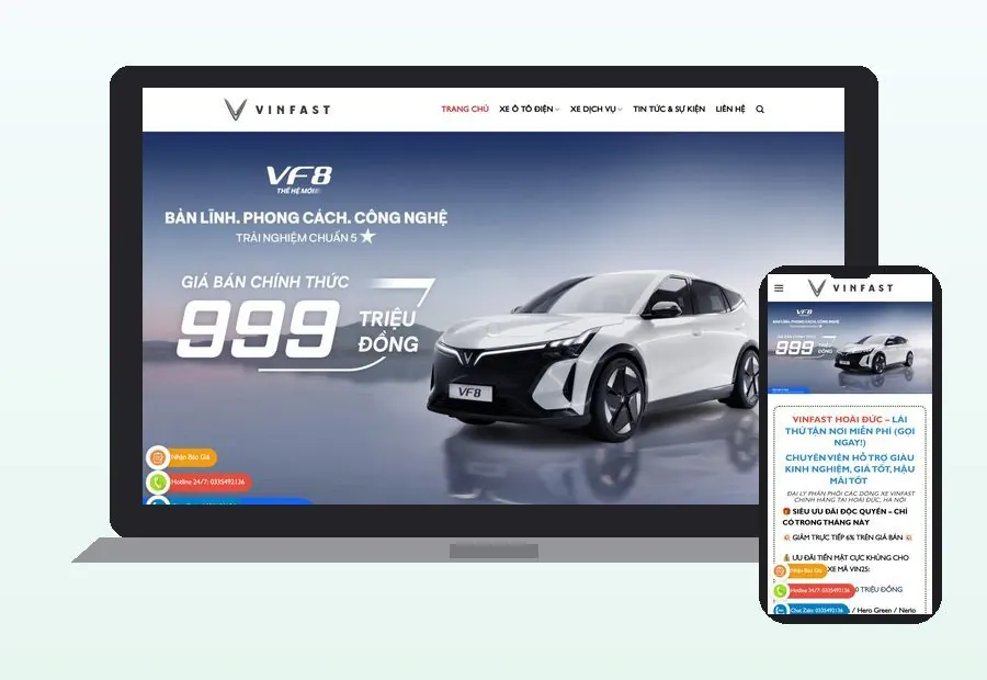 Website VinFast Hoài Đức – Hà Nội do CPM Việt Nam thiết kế