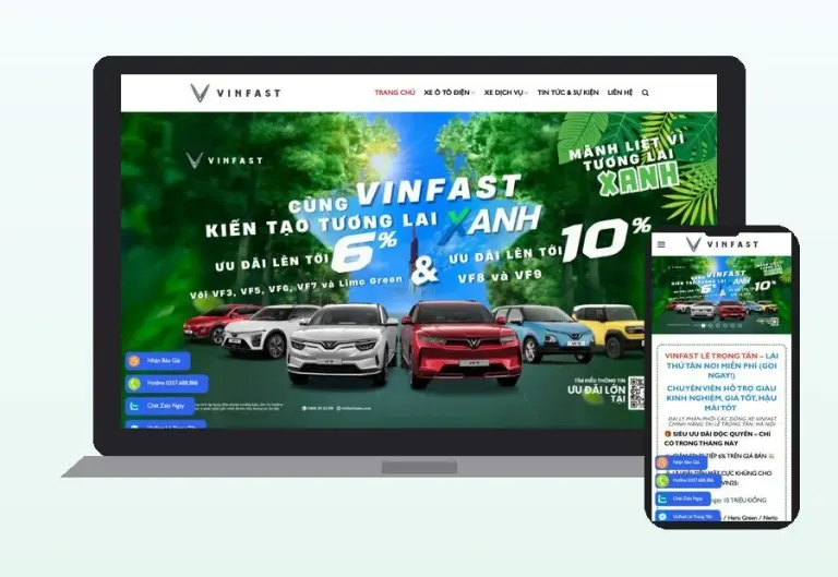 Website VinFast Lê Trọng Tấn Hà Nội do CPM Việt Nam thiết kế
