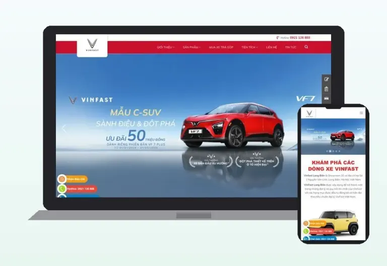 Website VinFast Long Biên do CPM Việt Nam thiết kế