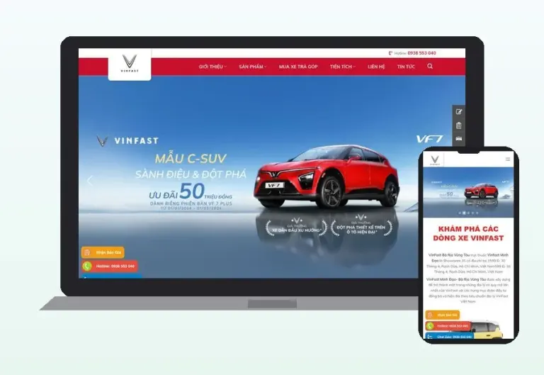 Website VinFast Minh Đạo Bà Rịa – Vũng Tàu do CPM Việt Nam thiết kế