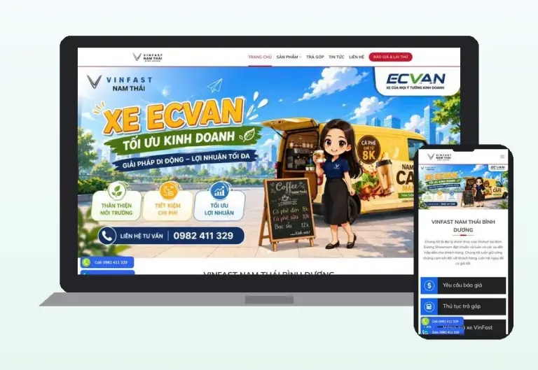 Website VinFast Nam Thái Bình Dương do CPM Việt Nam thiết kế