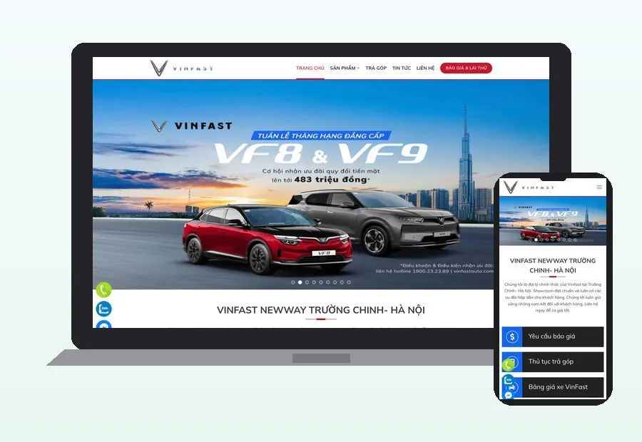 Website VinFast Newway Trường Chinh do CPM Việt Nam thiết kế