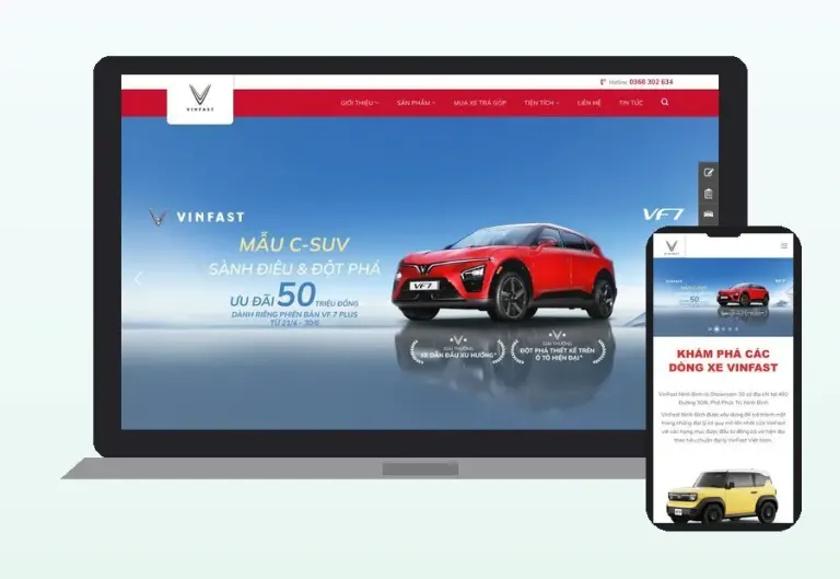 Website VinFast Ninh Bình do CPM Việt Nam thiết kế