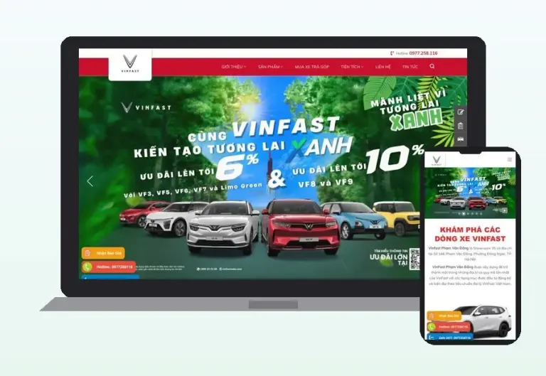 Website VinFast Phạm Văn Đồng do CPM Việt Nam thiết kế