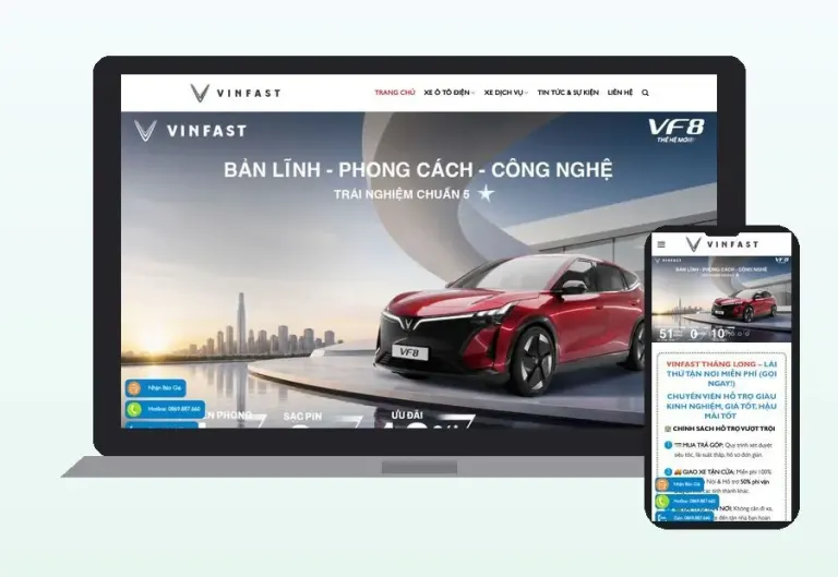 Website VinFast Thăng Long Hà Nội do CPM Việt Nam thiết kế