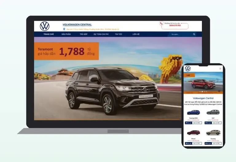 Website Volkswagen Central do CPM Việt Nam thiết kế