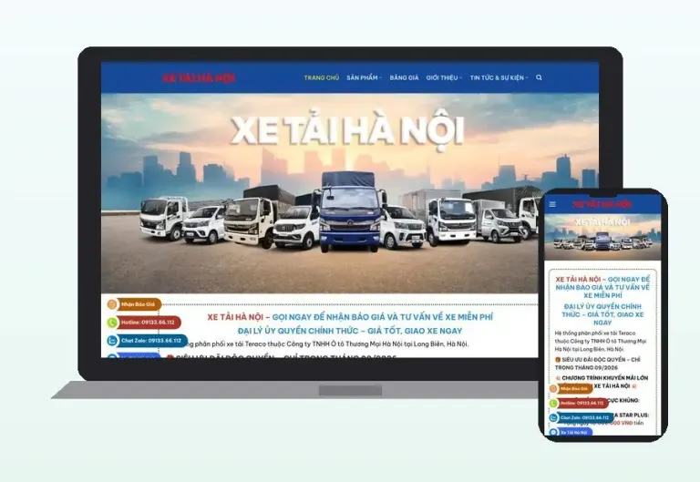 Website Xe Tải Hà Nội do CPM Việt Nam thiết kế