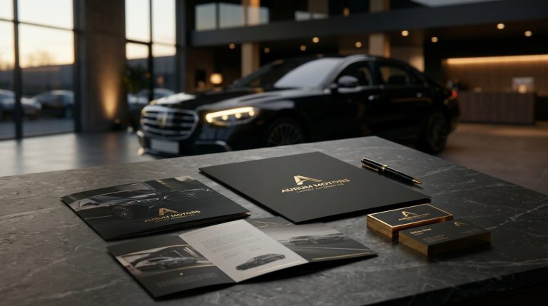 Thiết kế bộ nhận diện thương hiệu cho showroom & garage ô tô